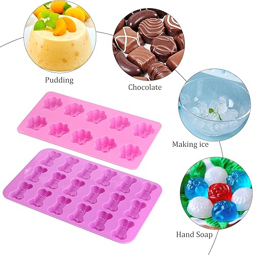 Miniatura 6 de Molde de silicona de hueso de pata de perro cachorro, molde para hornear, utilizado para gelatina, dulces, chocolate, cubitos de hielo, puede