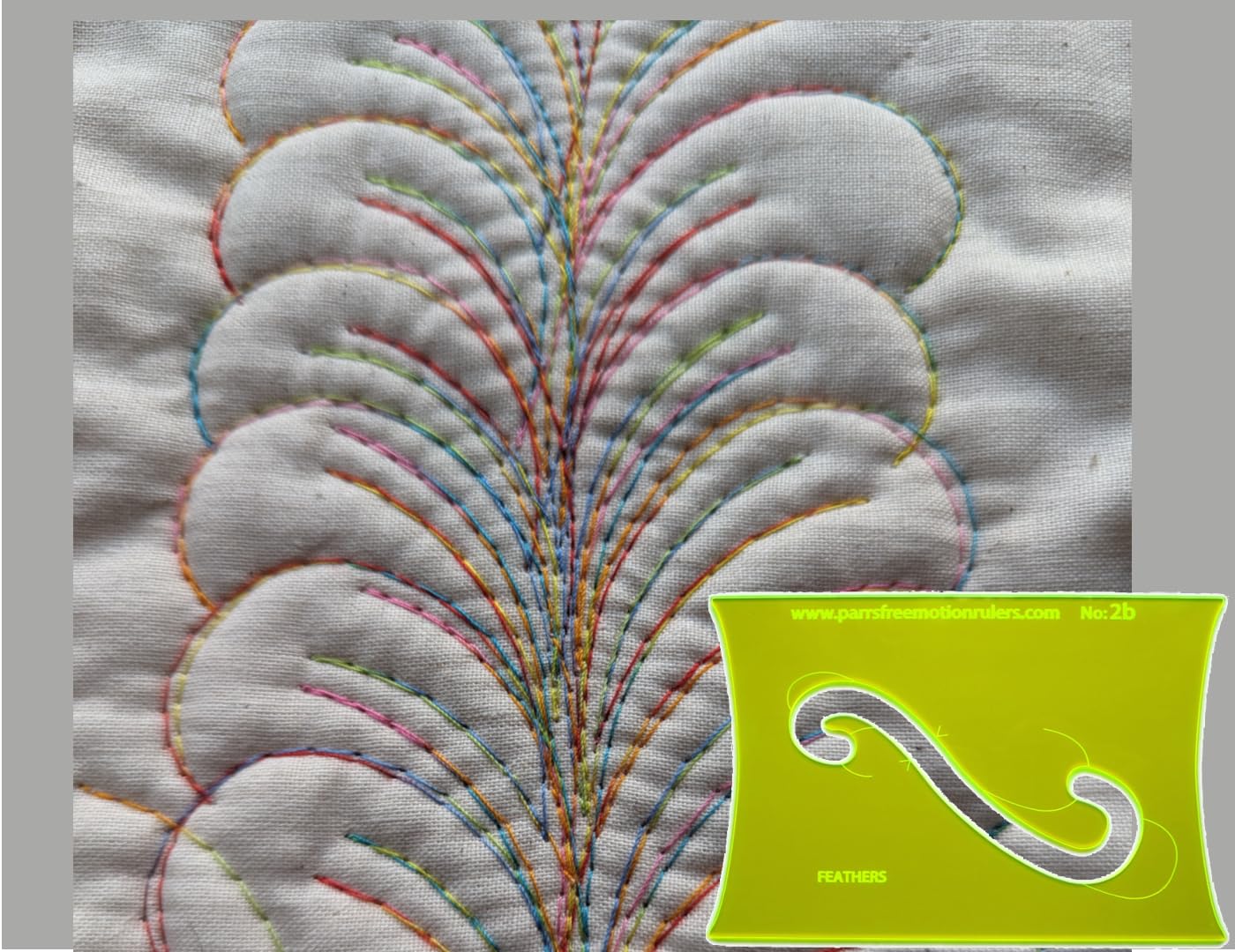 Parrs Curling Feathers Free Motion Quilting Ruler for Domestic Machines