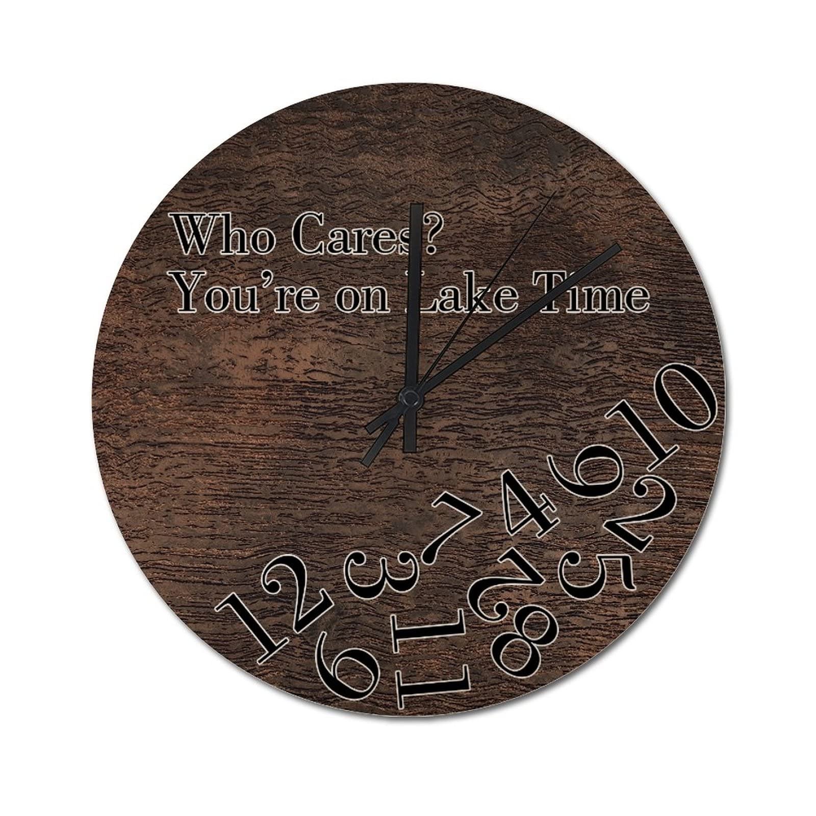 Horloge murale à quartz de qualité texture bois 38cm