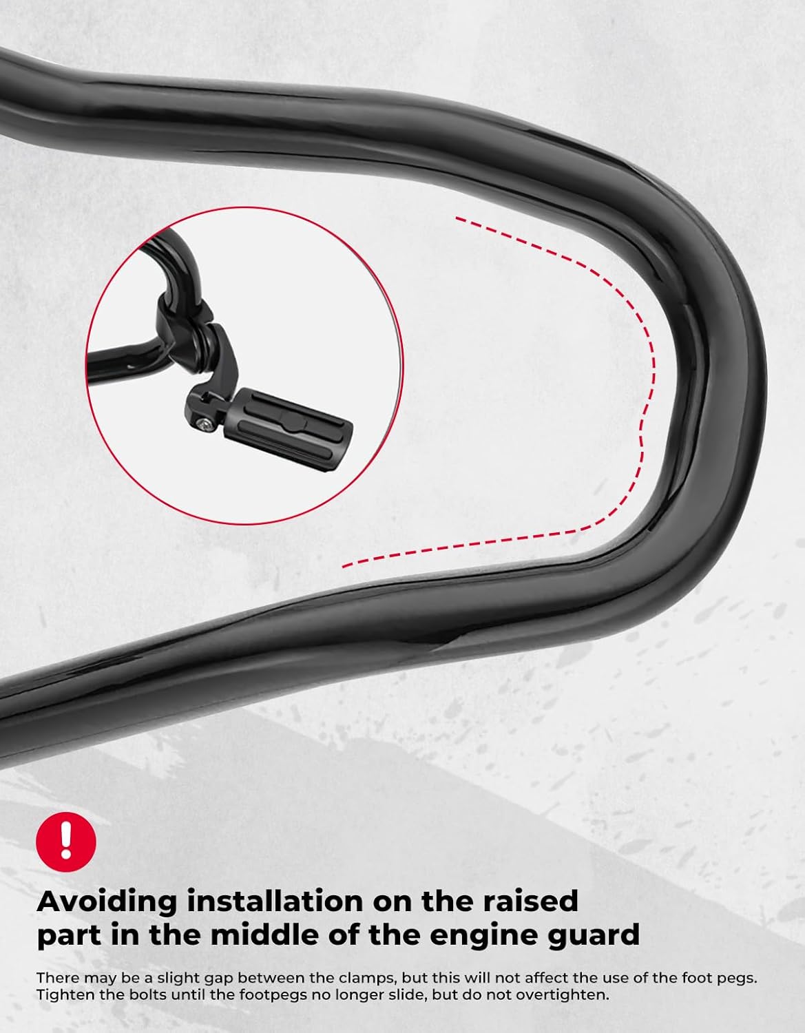 KEMIMOTO Motorcycle Black Highway Pegs, Adjustable Foot Peg Compatible with Touring Road Glide Street Electra Glide Road King with 1.25 Engine Guard