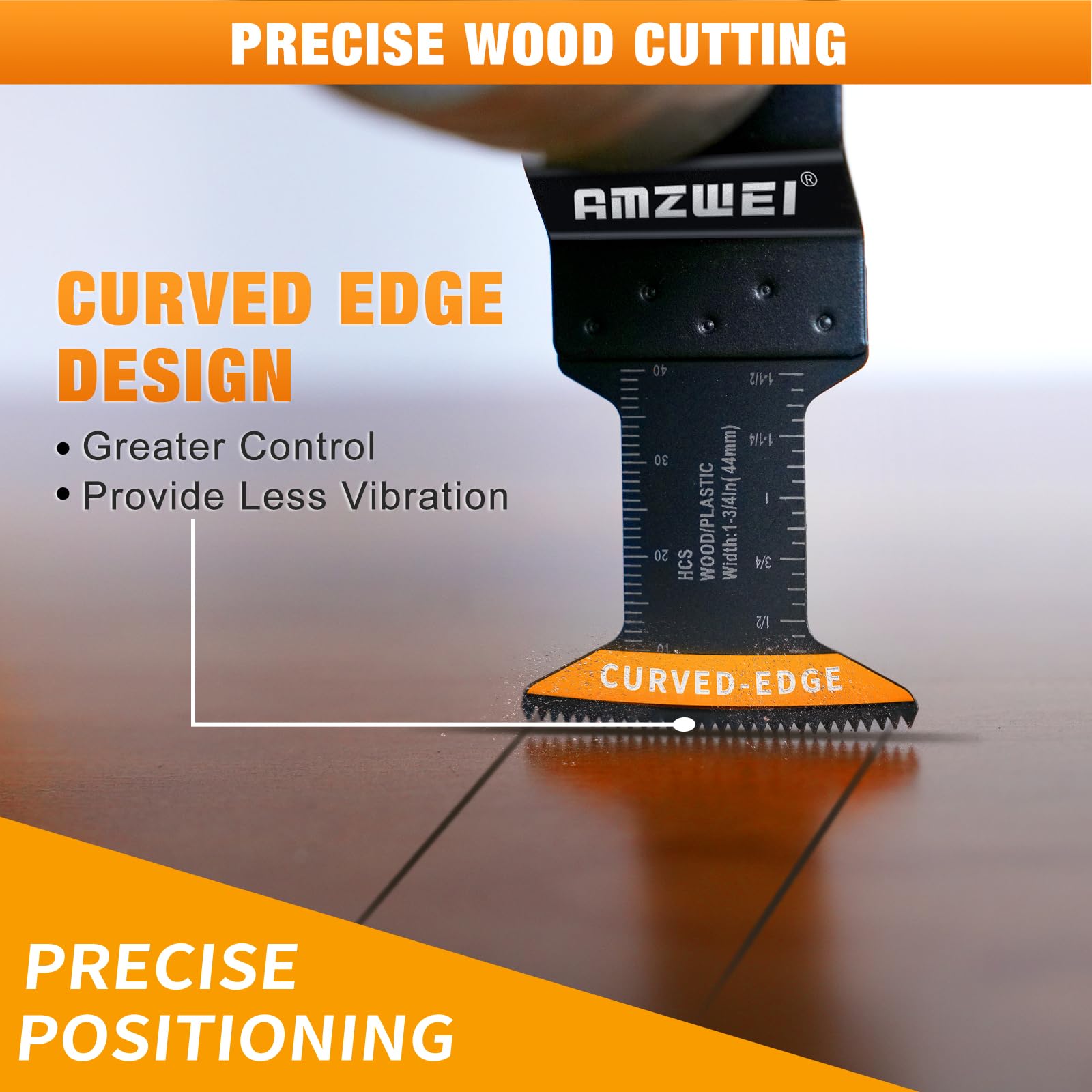 AMZWEI 118 lame oscillanti per legno e metallo, lame professionali per sega oscillante con bordo curvo e lame multiuso in titanio, compatibili con Dewalt, Milwaukee, Ryobi, Rockwell, Fein, Makita