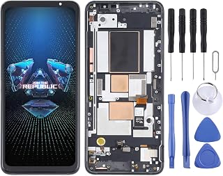 HONGYAN Peças de substituição de telefone celular Material OLED Tela LCD e Digitalizer Montagem completa com quadro para ASUS ROG Telefone 5 ZS673KS Acessórios telefônicos