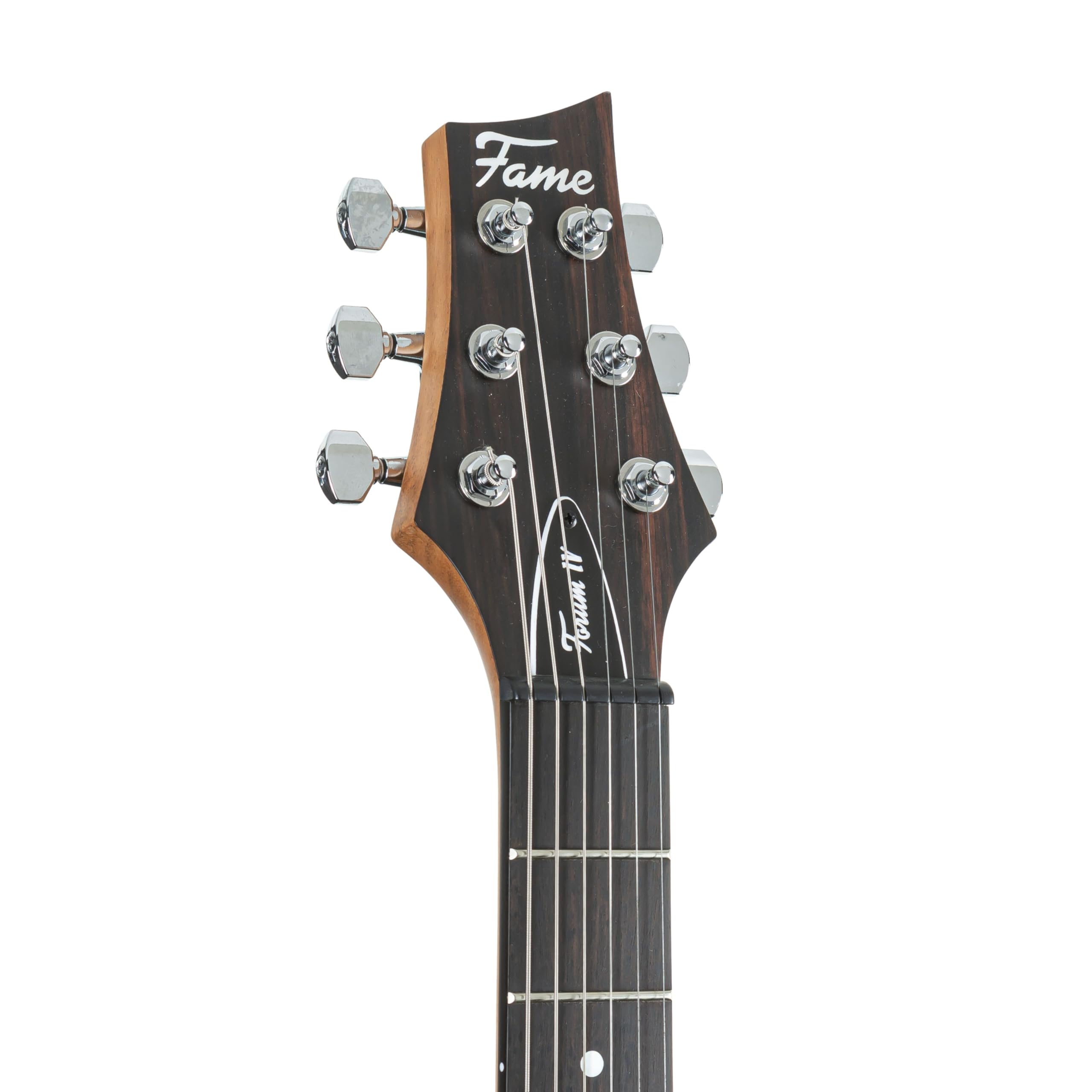 Fame Forum IV Classic E-Gitarre, elektrische Gitarre mit Humbucker Tonabnehmer, Electric Guitar mit blauer Riegelahorndecke, Forum Double Cut