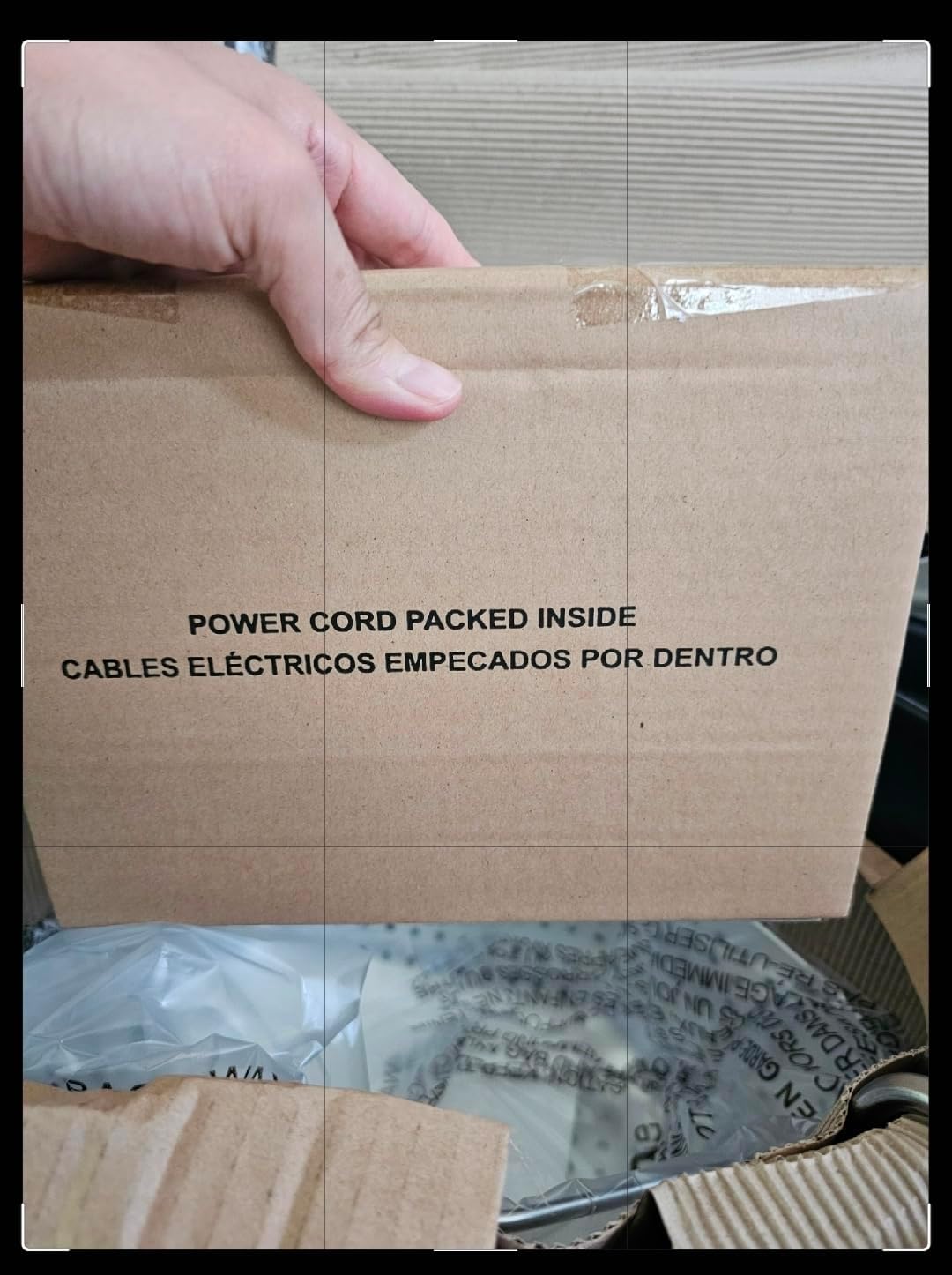 Power cord warning on Masterbuilt Butterball XL Electric Fryer box