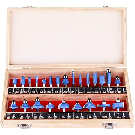 ABN Tungsten Carbide Router Bit Set - 24 Piece Router Set 1/4in Shanks ...