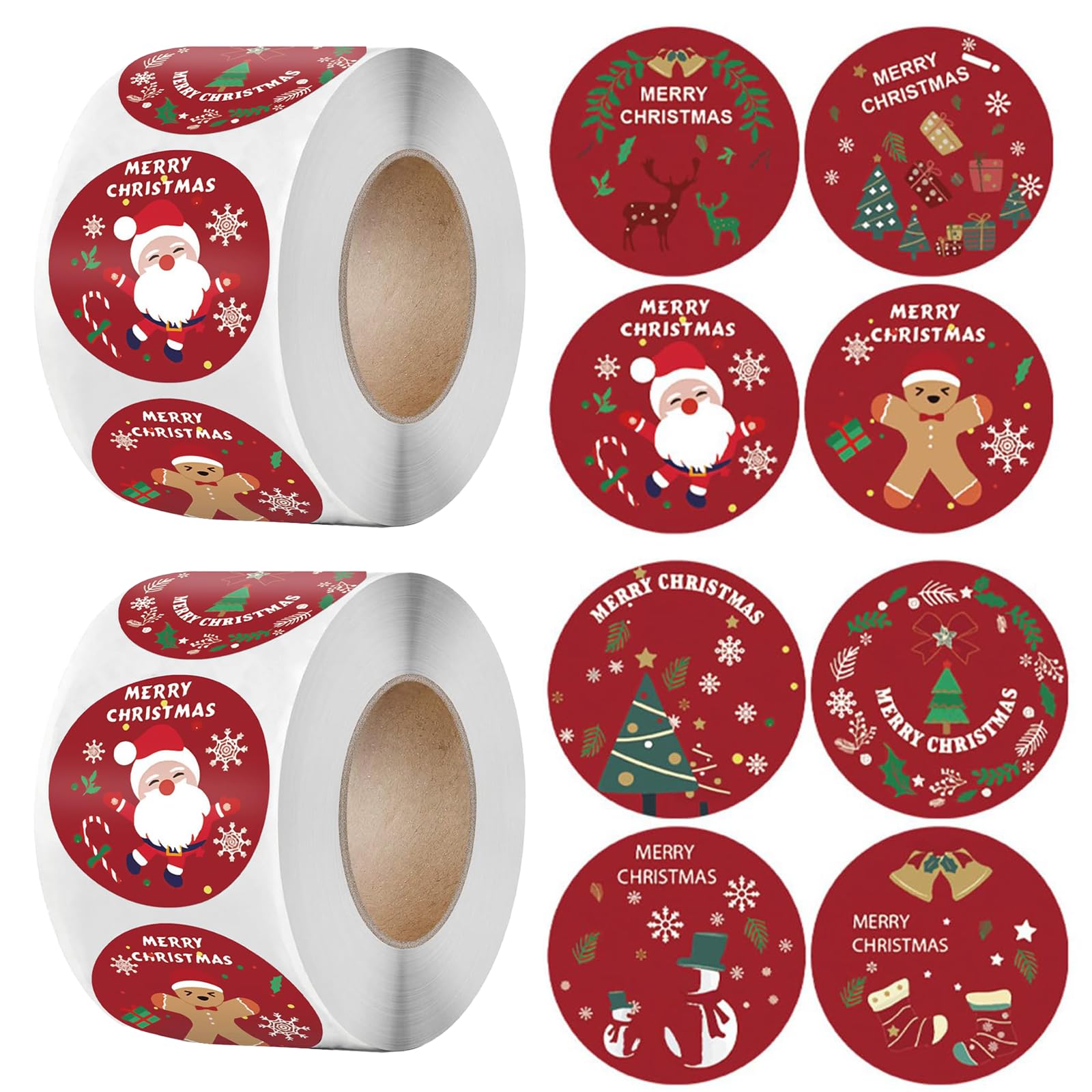 1000Pcs Christmas Stickers, Xmas Craft & Envelope Holiday Labels — image 1