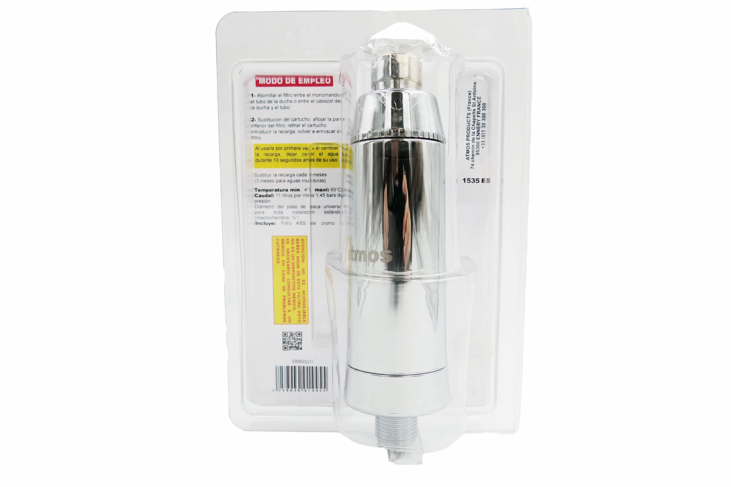 FILTRO DE DUCHA PURIFICADOR RECARGABLE Atmos Products 1535