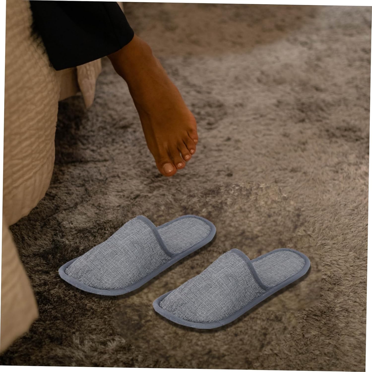 10pairs Hotel Spa Guest Slippers Disposable Cotton Linen Home Indoor Slippers Non-slip for Women