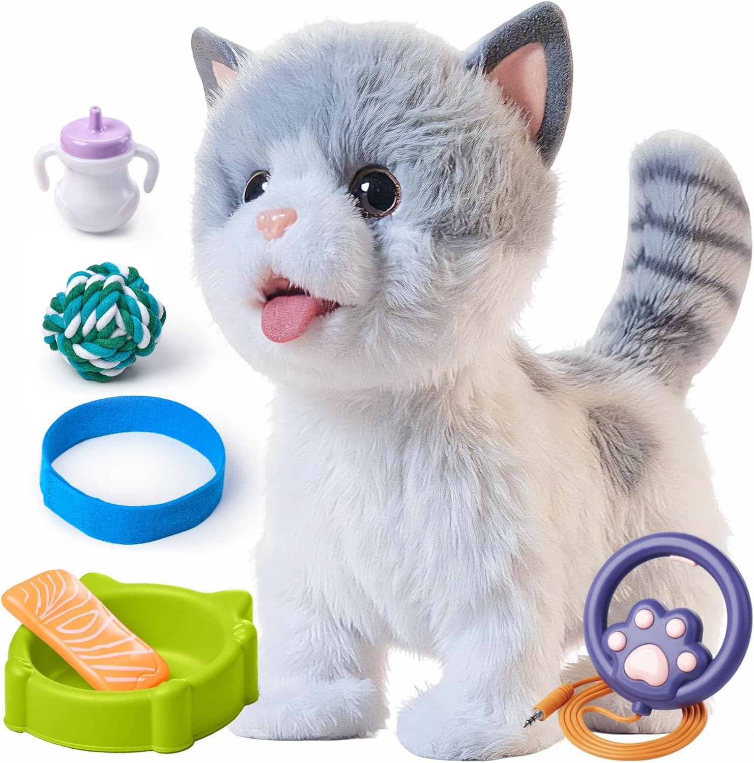 Amazon.com: OR OR TU Walking Toy Cat with Remote Control Leash