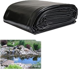 HBALDTEDC Membrana， para estanques， Revestimientos for estanques de HDPE de 0,12 mm, Color Negro, Varios tamaños, for estanques, cascadas y Fuentes de Agua.(1x2m(3.3x6.6ft))