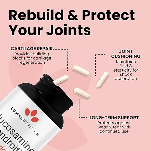 Miniatura 6 de Luma Nutrition Glucosamina Condroitina MSM - Cúrcuma, Boswellia - Suplemento premium - para hombres y mujeres - Suplemento articular - 90 cápsulas