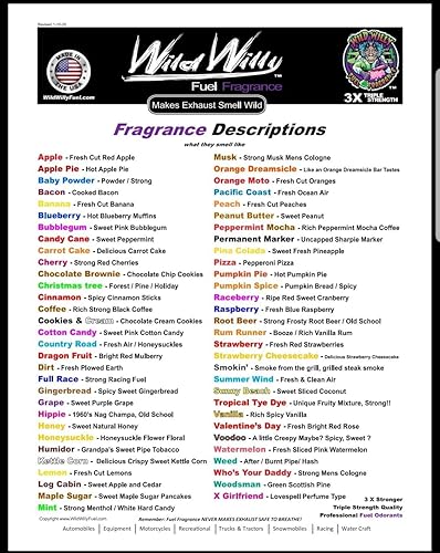Wild Willy Malibu - Fraganciaaroma de combustible, botella de 4 onzas, compatible con metanol, alcohol, gas, nitro y combustibles diésel