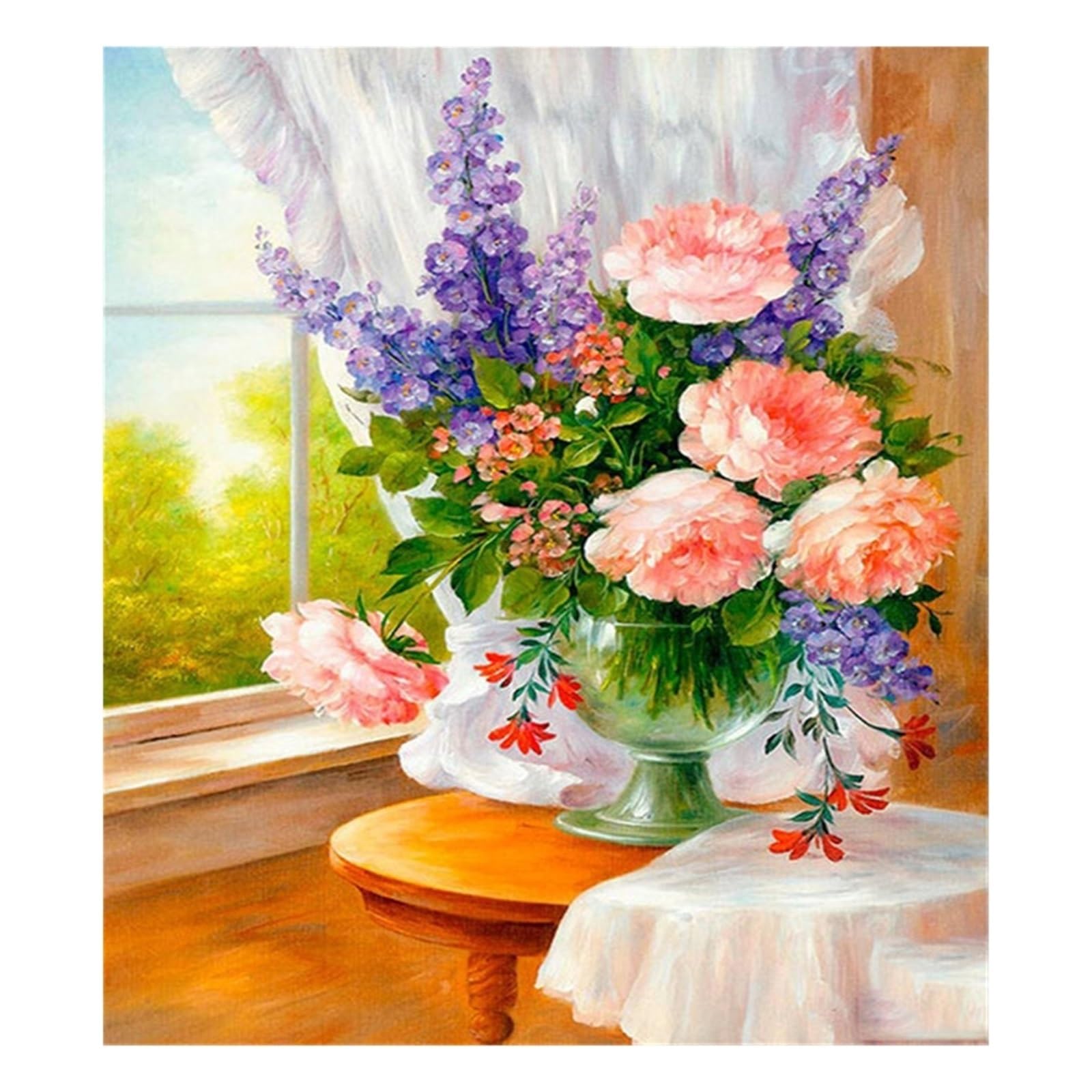 Graiting 1pc Flower In Vase Canvas Paintings Plants Wall Art Posters And Prints Landscape Pictures Room Decor(I,A4 21X30cm no frame)