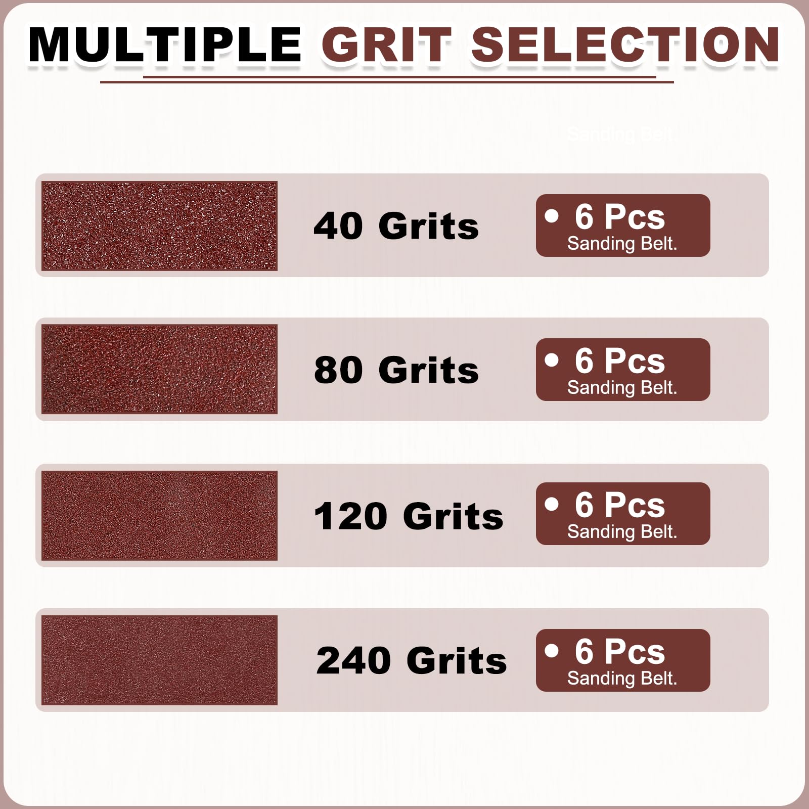 QUARKZMAN 64mm x 406mm Bandes Abrasives, 24 Pcs Grain 40/80/120/240 Bande Abrasive Oxyde D'aluminium Pour Ponçage, Polissage Métallique, Affûtage De Couteaux