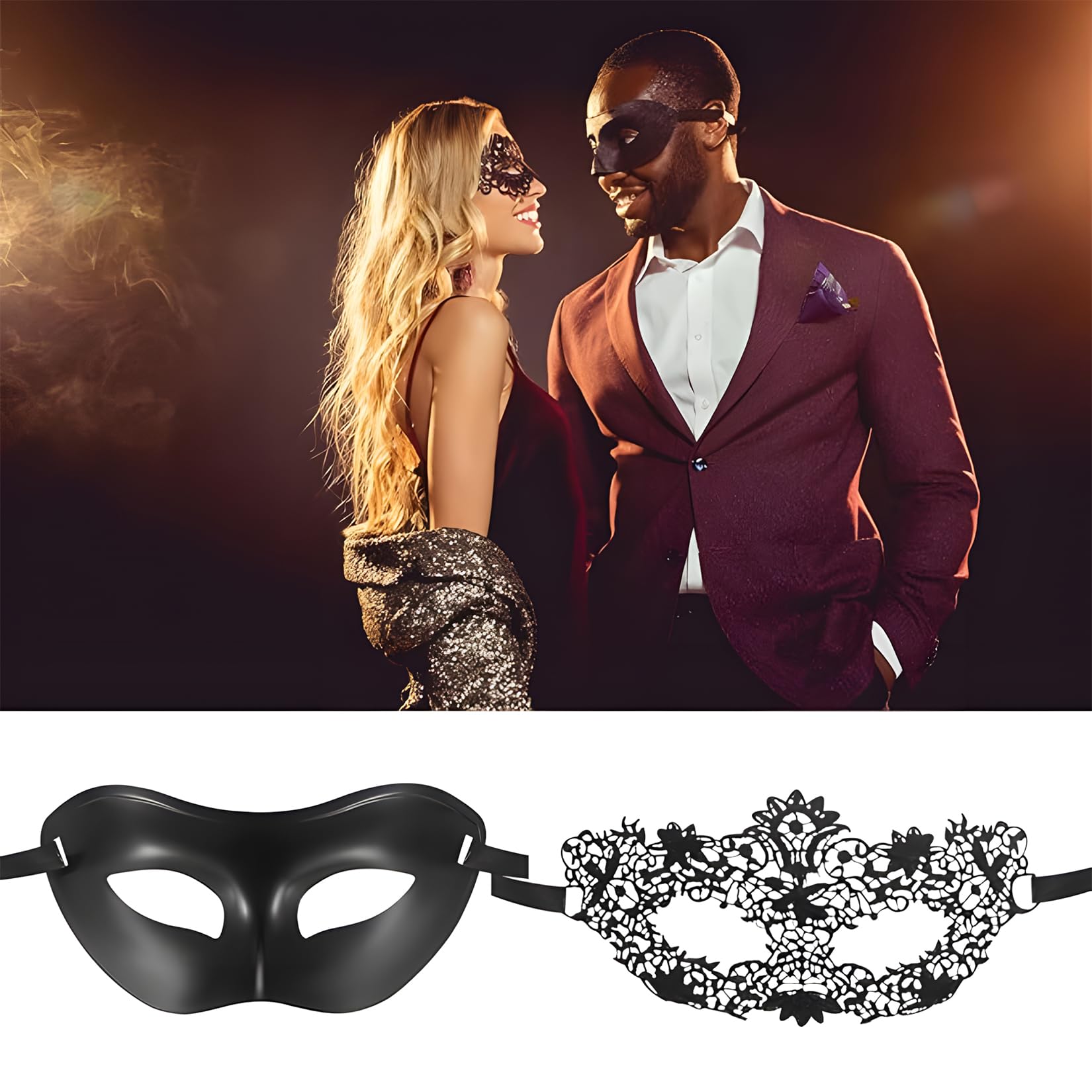6 Sztukowe Maski Balu, Czarne Wenecjańskie Party Tkaniny, Damskie i Męskie Sexy Maski na Bal Maskowy, dla Kostiumowych Przyjęć
