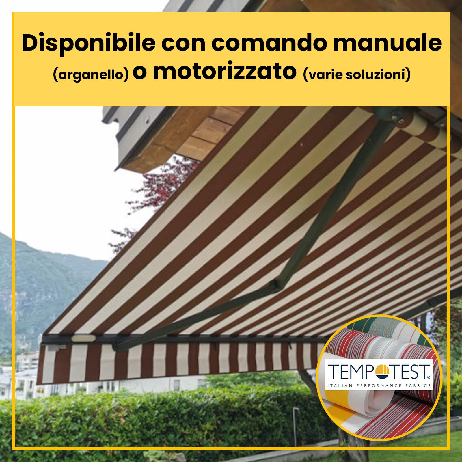 TENDEEVOLUTION Store Banne Extérieur à Banne Rétractable et Barre de Renfort carrée, Personnalisable, Motorisé ou Manuel. Store Exterieur avec Tissu Acrylique Tempotest ou PVC (L. 390 cm X P. 160 cm)