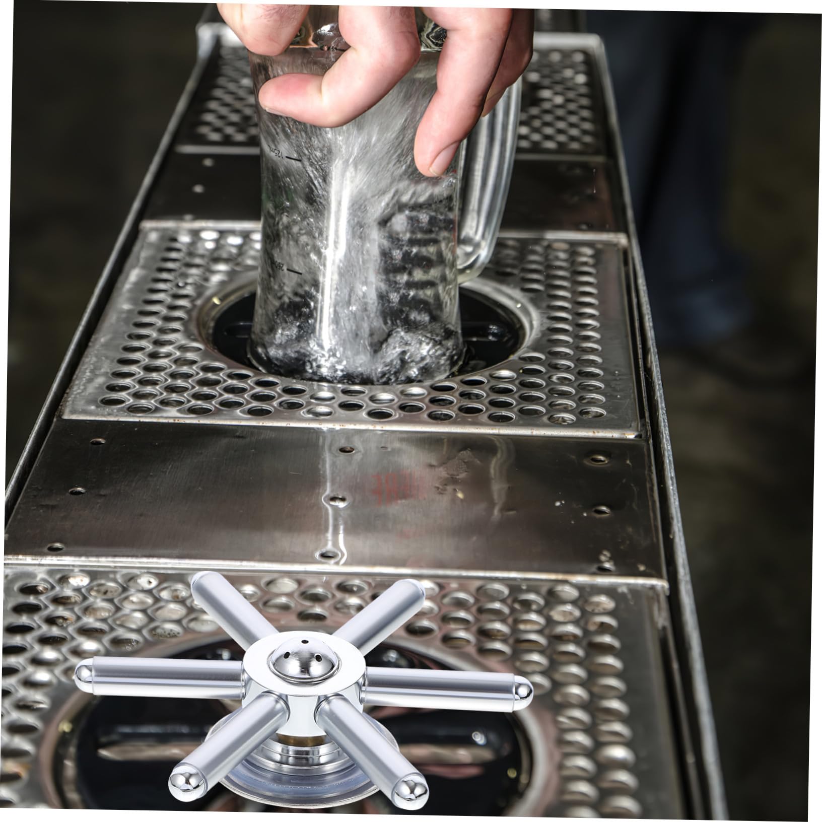 Gatuida Lavabicchieri Automatico in Acciaio Inox per Bar, Argento | Installazione Semplice, Adatto alla Pulizia della Maggior Parte delle Tazze, Finitura per Lavelli da Banco
