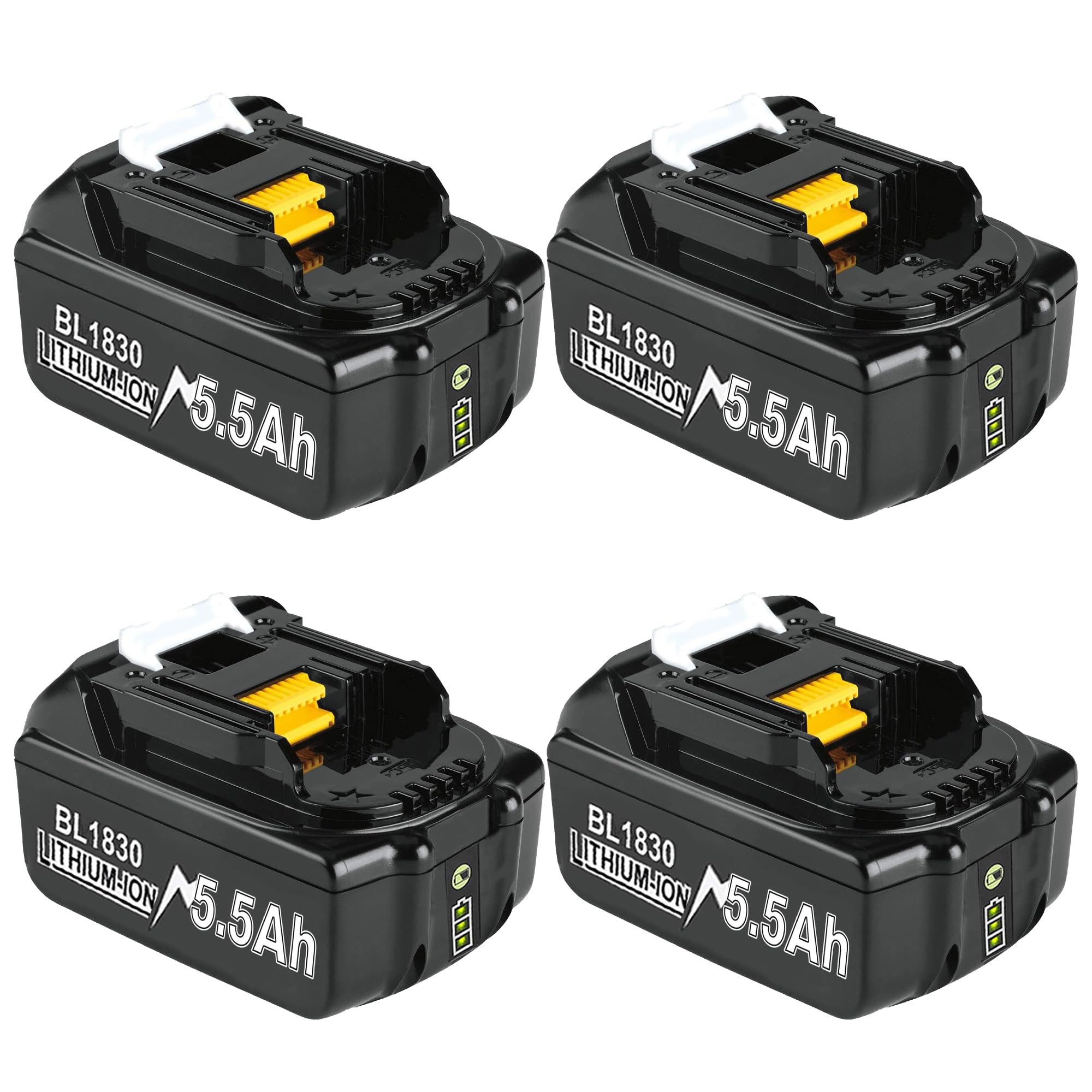 Batteries Makita 18V 8.0Ah - Lot De 2 Avec Indicateur LED - Compatible LXT-400