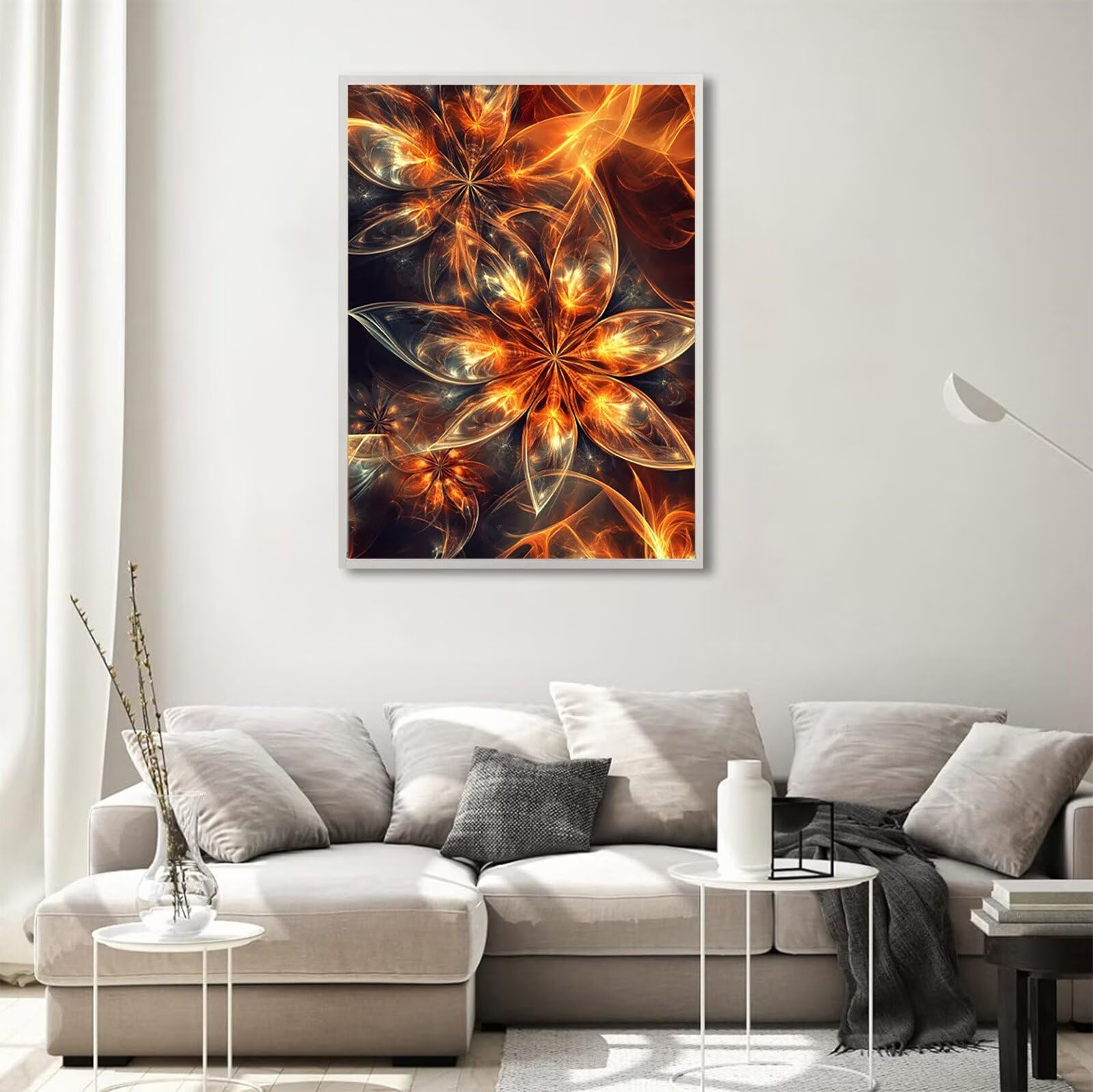 Diamond Painting Erwachsene Blumen 5D Diamond Painting Traum Muster DIY Set Erwachsene Anfänger, Vollbohrer Diamanten Malerei Kreuzstich Bastelset für Zimmer Wand Deko Schlafzimmer 90x120cm, Model695