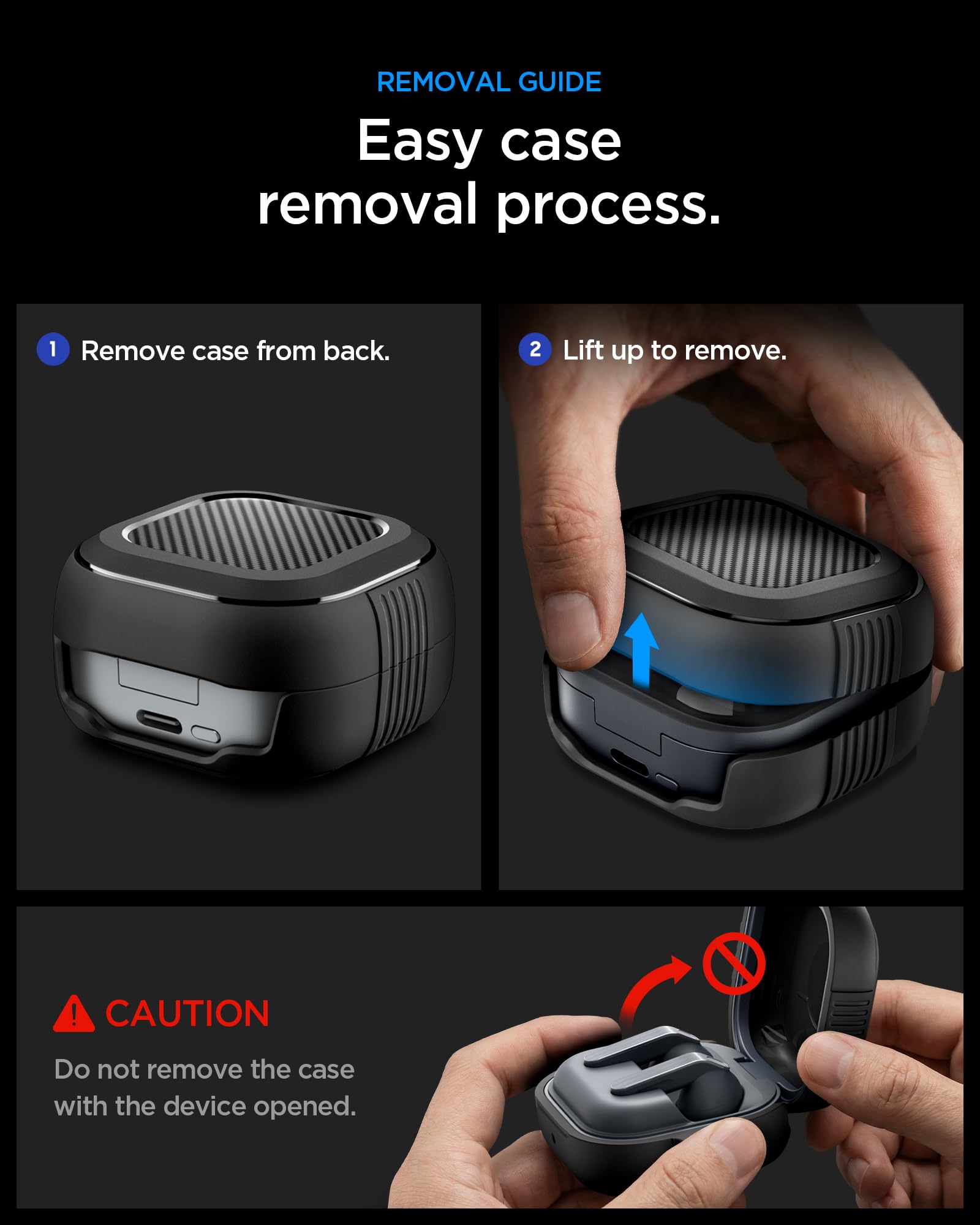 Spigen Cover Rugged Armor Compatibile con Samsung Galaxy Buds 4 Pro/Galaxy Buds 4 (2026) - Nero Opaco