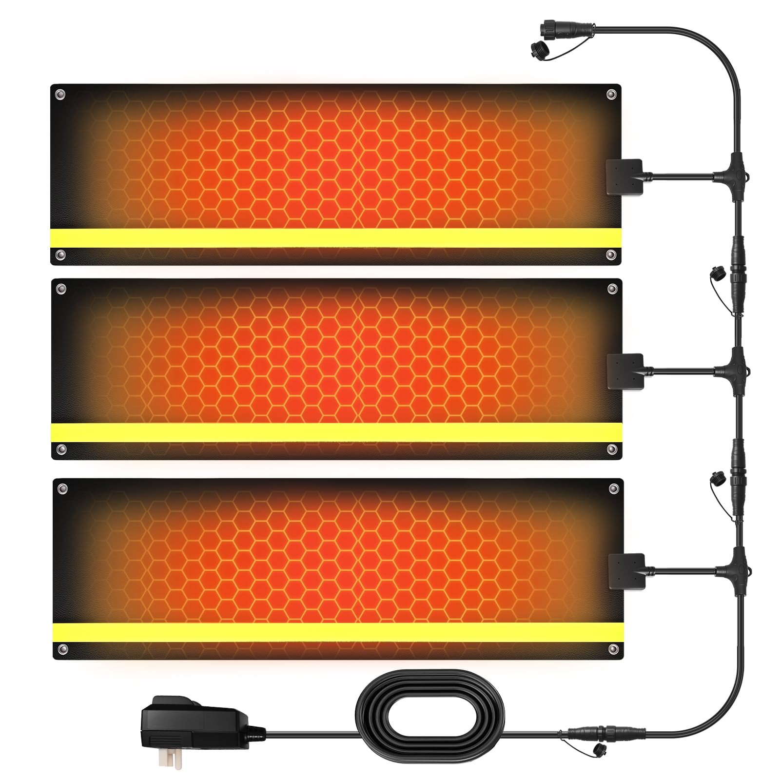 Tapis chauffants d'extérieur pour allées lot de 3 pour un pas de porte sans verglas