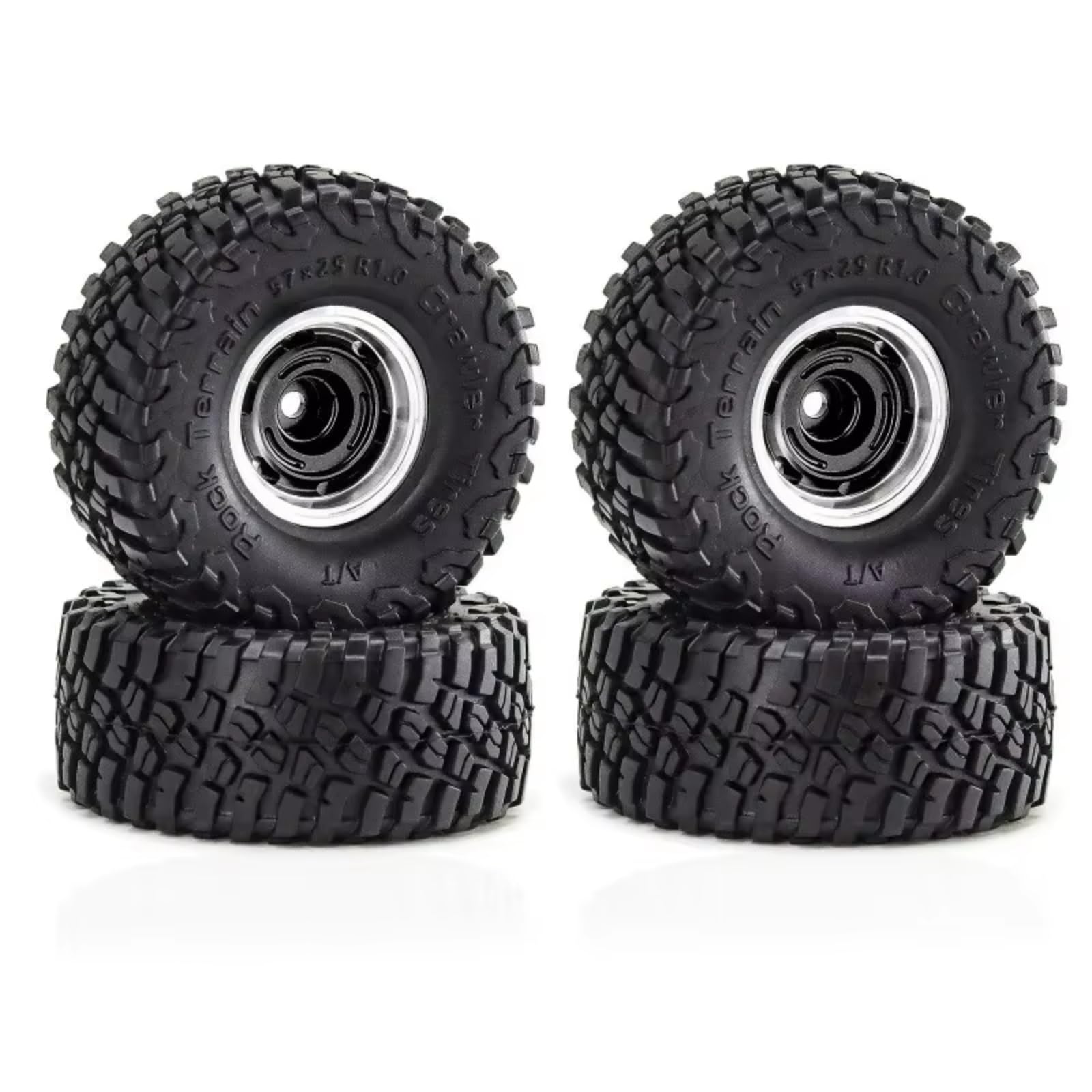 Modelos Repuesto RC para SCX24 para FMS24 para TRX4M-W185 1/18 1/24 Juego De 4 Ruedas De Metal Beadlock De 1,0" Accesorios De Actualización para Coche RC Crawler(Black)