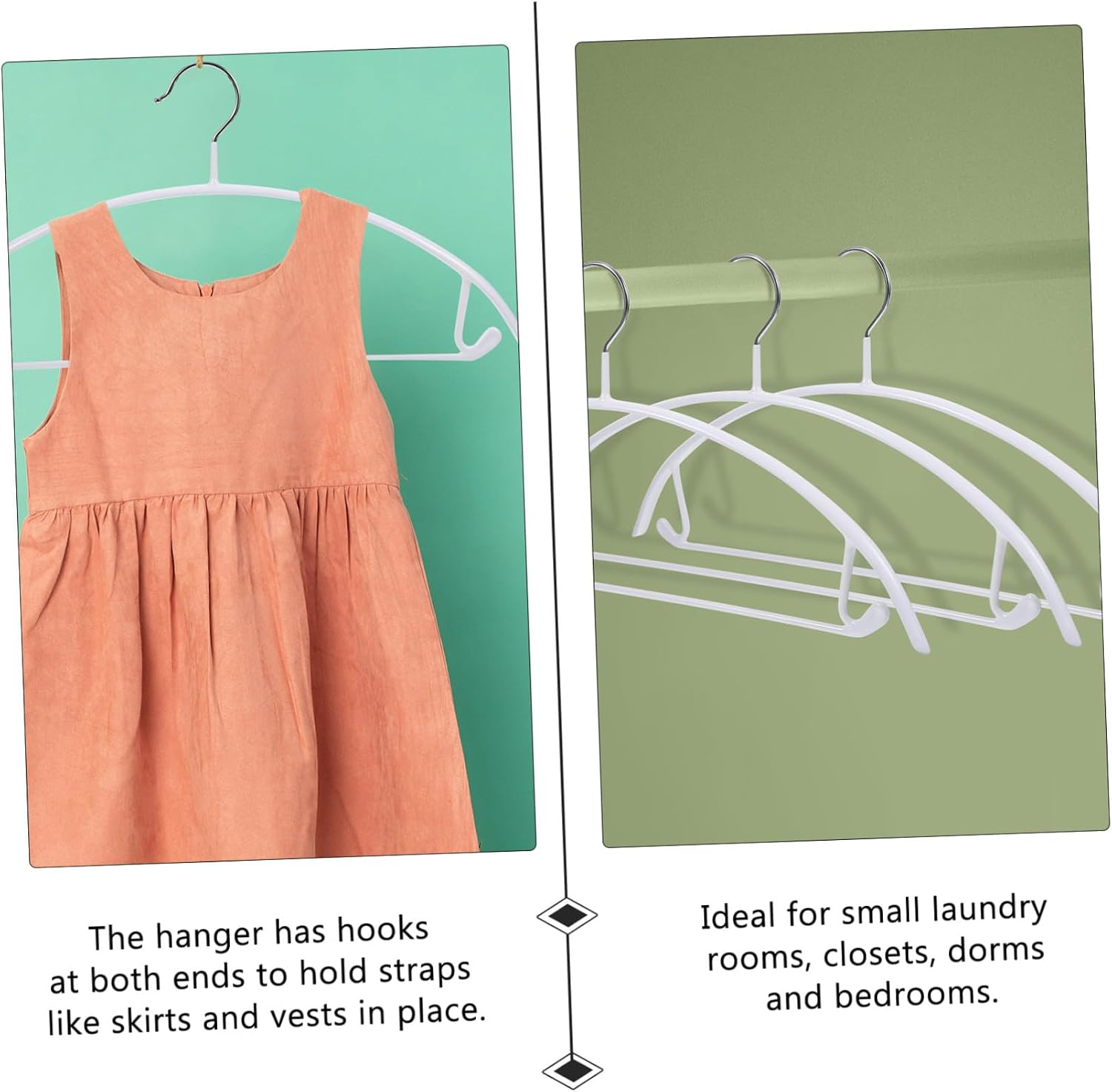 10Pcs Multipurpose PVC Semicircle Clothes Hangers Anti-Skid Traceless Heavy Duty Space-Saving Organizers with Dual Hooks for Small Closets and Laundry Rooms