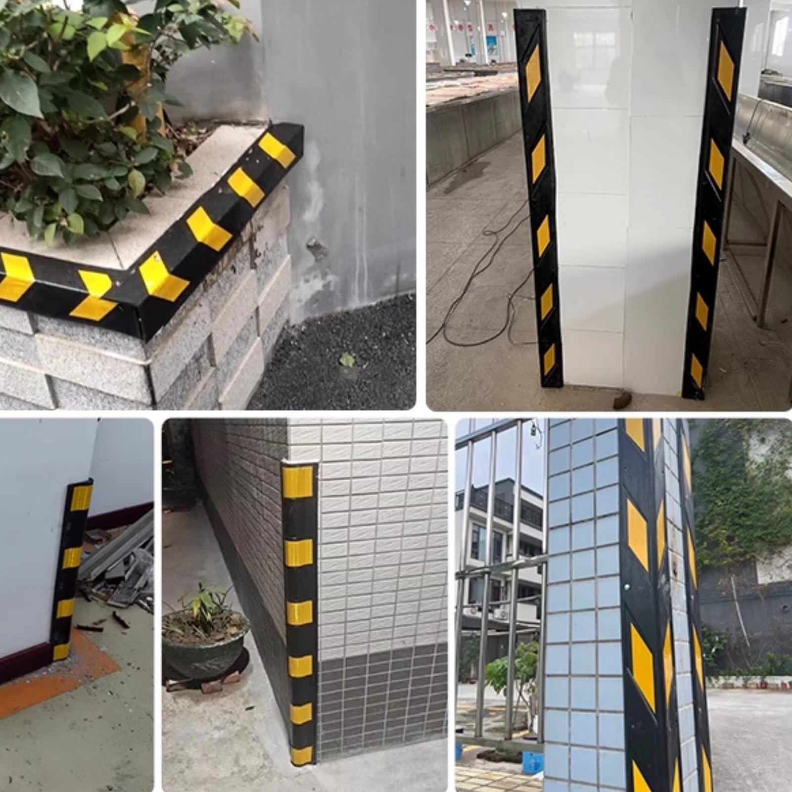 Paraurti per angoli da parete, autoadesivo, per garage e magazzino, spessore 10 mm, protezione riflettente per pareti