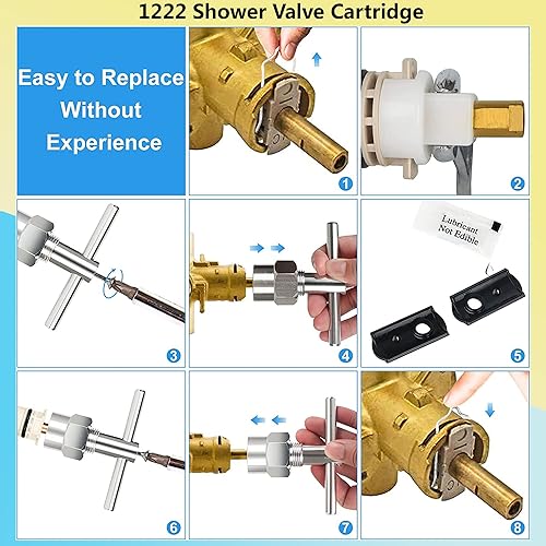 Miniatura 2 de QLXAQLX Cartucho de repuesto 1222 compatible con cartucho de válvula de ducha Moen 1222, cartucho de repuesto 1222 compatible con grifos Moen