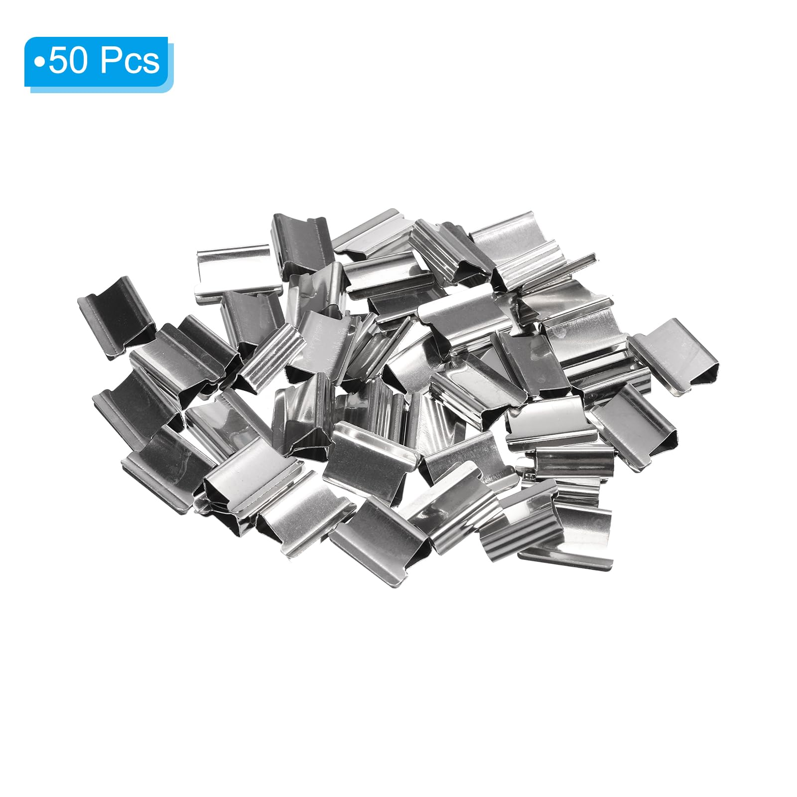 PATIKIL 0.6" x 0.4" Binder Clips, 50 Pcs Reusable Metal Refill Clip Binding for Clam Clip Dispenser Silver Tone - Image 3
