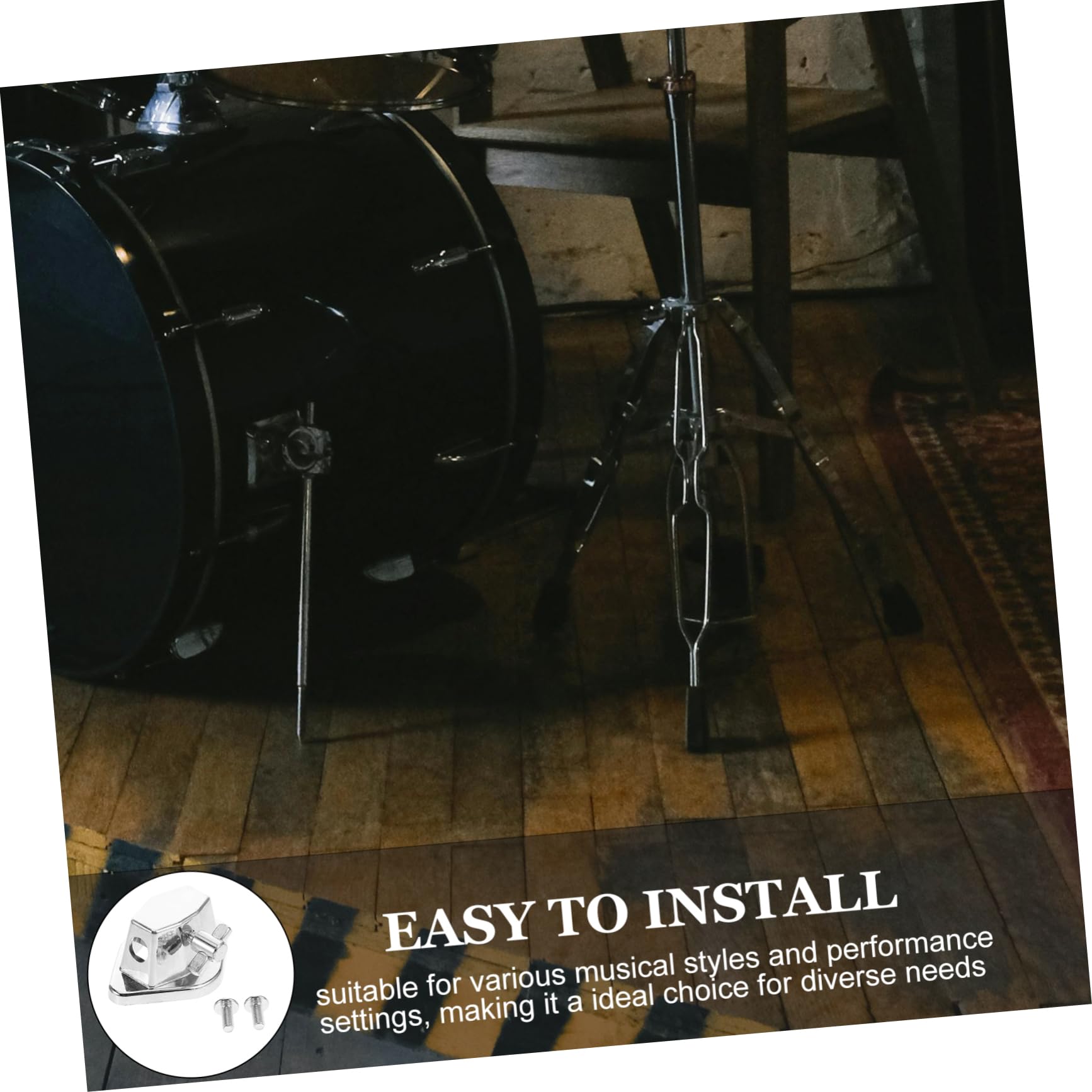 Staffa di Montaggio per Tom Drum in Lega Argento Regolabile e Portatile, Gambe del Rack per Batteria Adatte a Percussioni Professionali e Principianti