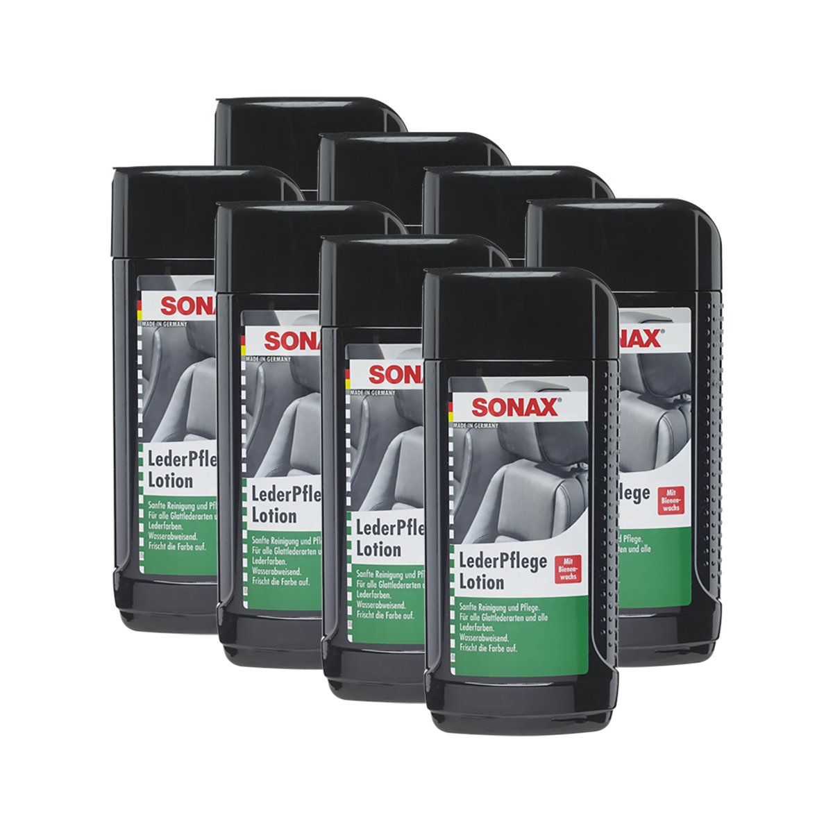 SONAX 8X 02912000 LederPflegeLotion mit Bienenwachs und Silikonöle 500ml