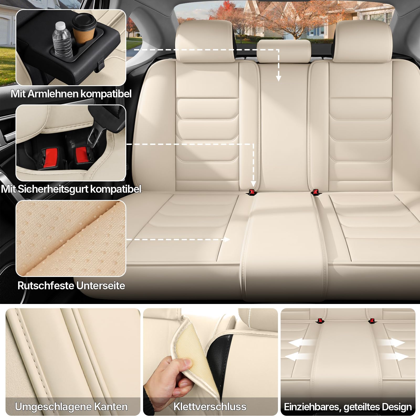 für 99% MINI-Modelle Autositzbezüge, 5 Sitze, Beige