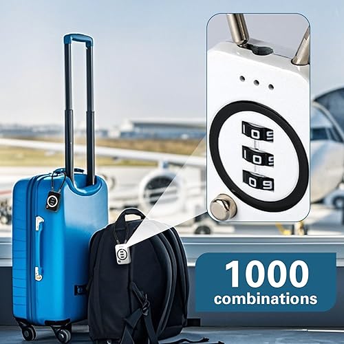 Miniatura 4 de Candado de combinación de 2 piezas para casilleros escolares, cerraduras de cable de viaje, cerradura de tienda de campaña y bolsa, cerradura segura