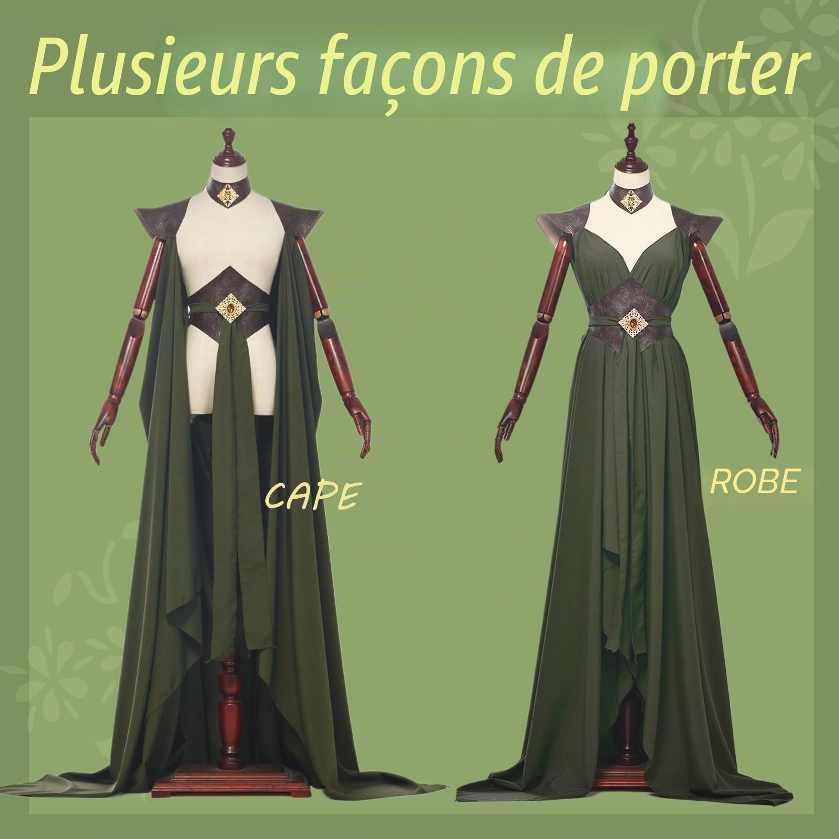 Cape pour femme pour elfe, cape médiévale pleine longueur, cape de fée à épaules dénudées, capelet, costume de costumade