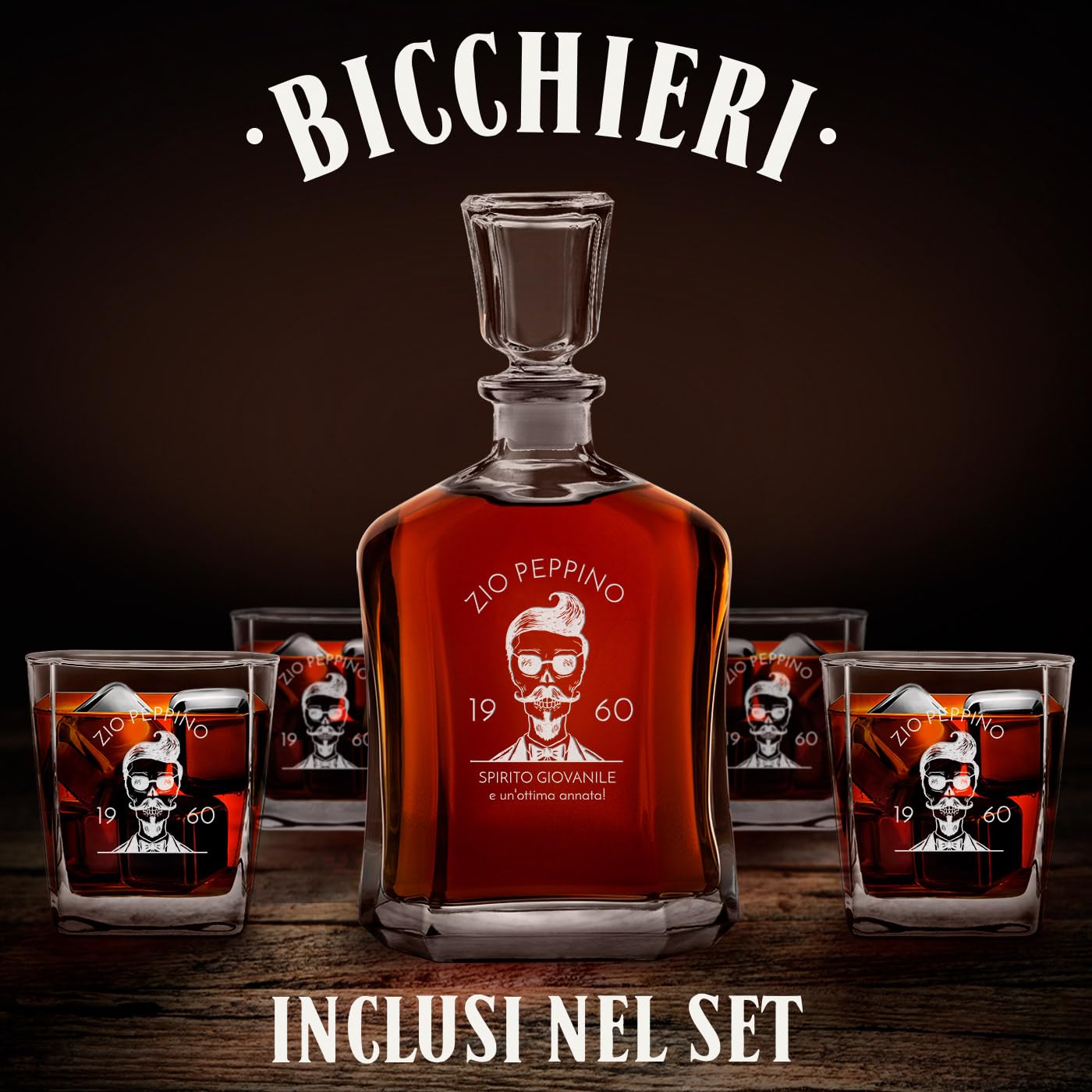 Maverton Decanter Whisky Con Nave – Set Con 4 Bicchieri E Personalizzazione - Foto 7