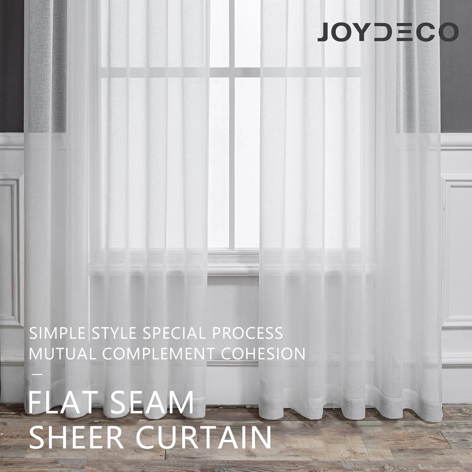 Joydeco Net Curtains for Windows 96 Inch Drop, 2 Panels - Image 4