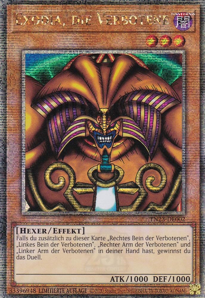 Yugioh Karte – Linkes Bein Der Verbotenen, Gold Rare, Inkl. Ultrapro Toploader