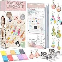Patemby 183PCS Polymer Clay Earring Making Kit - DIY Jewelry Crafts for Teens Girls Adults, Beginner 4 Techniques Guide