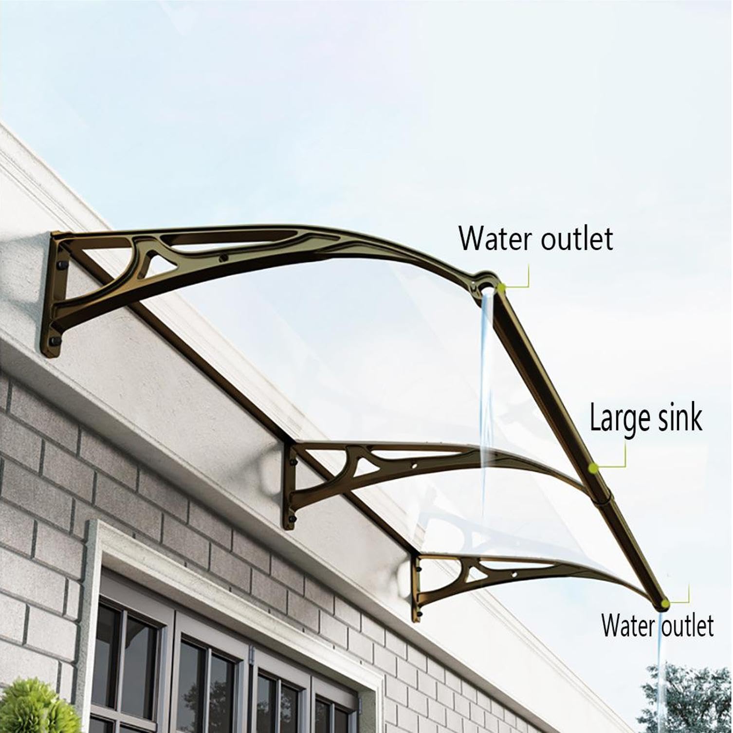 Baldacchino per esterni, 120 x 200 cm, impermeabile, protezione UV, facile installazione, resistente alle intemperie, per veranda e terrazza per la casa