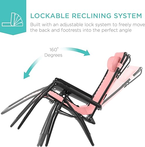 Miniatura 64 de Best Choice Products Silla reclinable plegable de gravedad cero para exteriores, de patio, para salón al aire libre, con toldo ajustable, Bandera