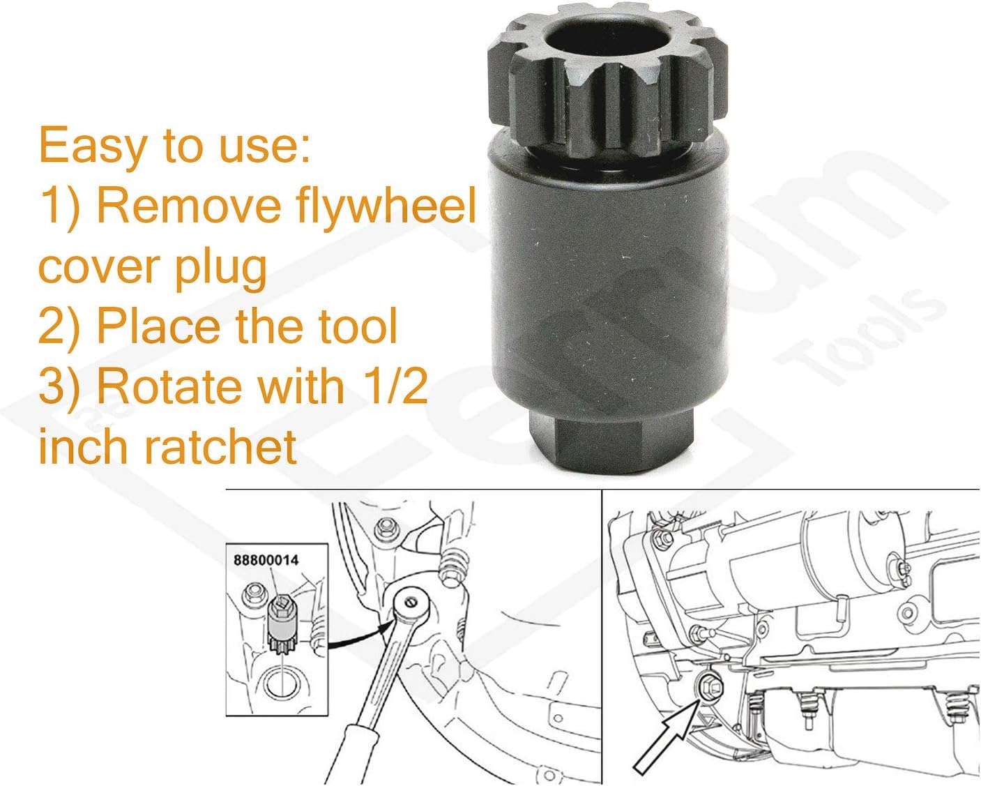 Mack Flywheel Turning Tool for D11 D13 D16 MP7 MP8 MP10 Engines Alternative to 88800014 88840317 Heavy Duty Crank Barring Tool for All 2008-2018 Truck Models