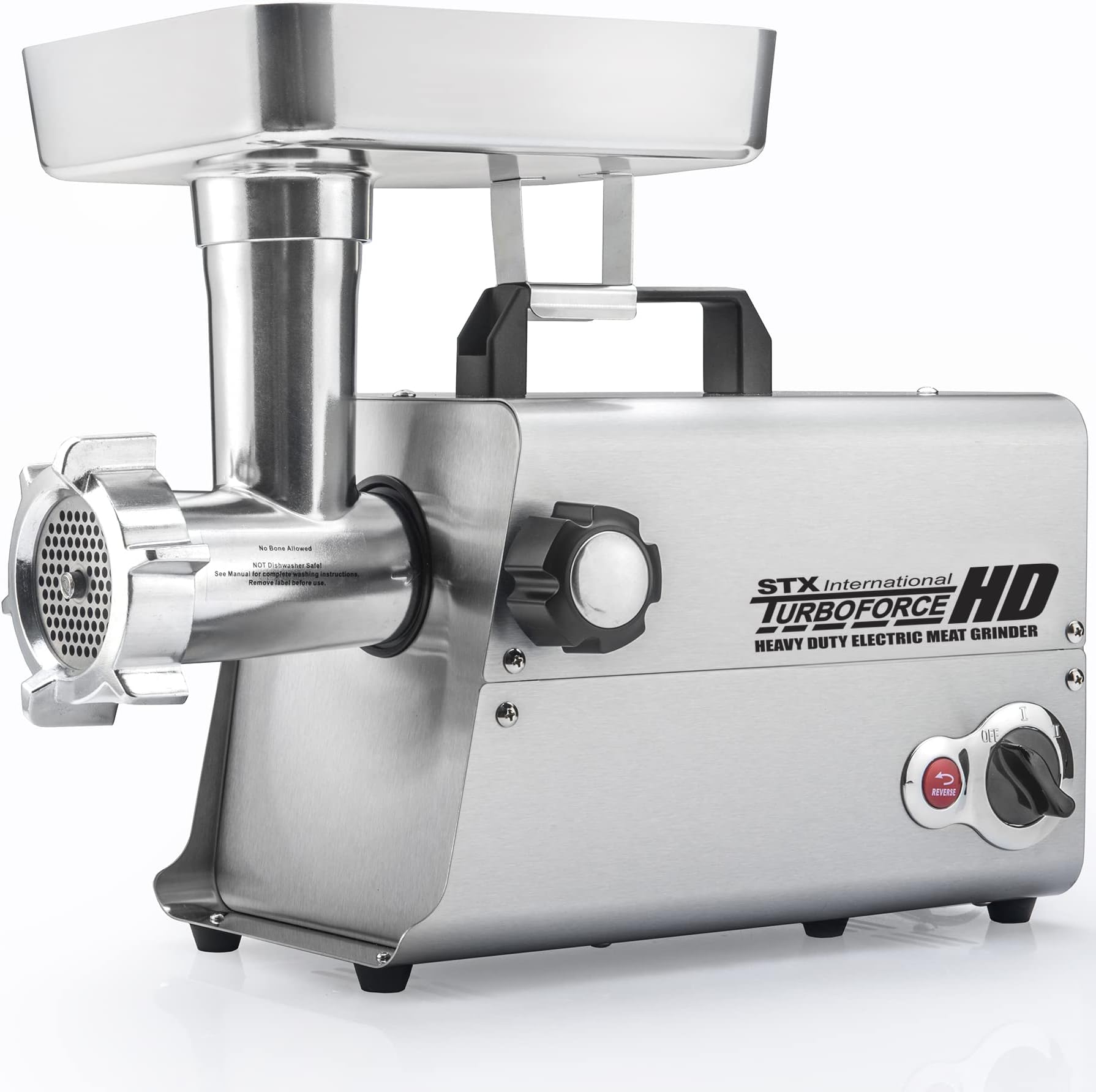Turboforce 3500-TFHD Heavy Duty Electric Meat Grinder with 5 Grinding Plates • 3 S/S Blades • Sausage Stuffer • Kubbe • 3 Lb. High Capacity Meat Tray, • 2 Meat Claws & Burger Press