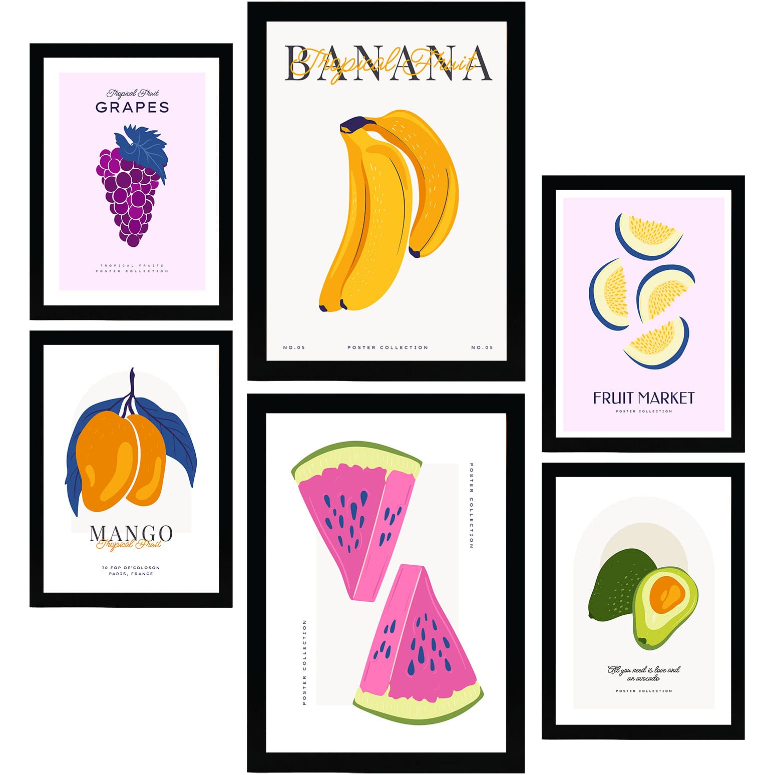 Affiches sur l'alimentation et la nutrition collection artistique de haute qualité