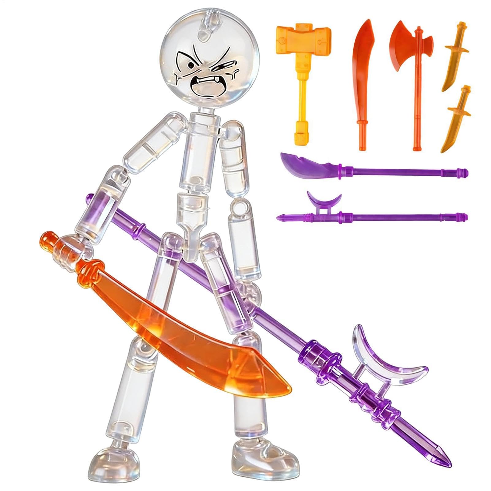 Collectable Action Figures Set, Movable Action Figures, with Multi-Jointed Mobility, Full Body Mechanic Doll, for Hobbyists (#D)