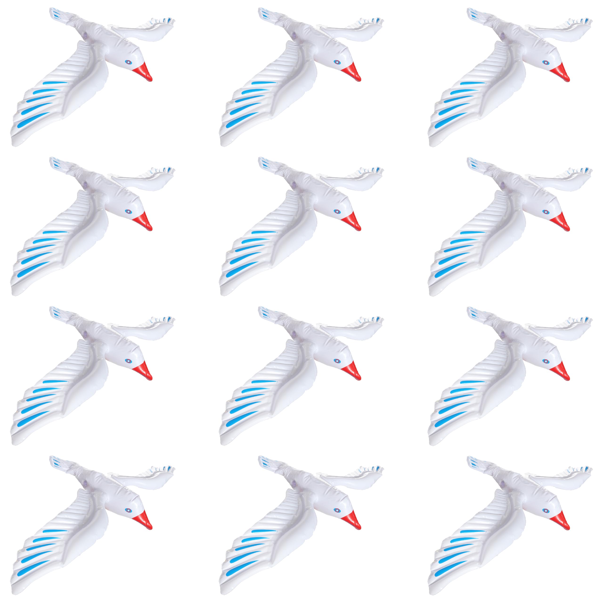 Sparkles Partyware Inflatable Seagull - Pack of 12-30"/76cm White Inflatable Seagull - Hawaii Beach Themed Party Decoration, Fun Present, Photobooth Accessory