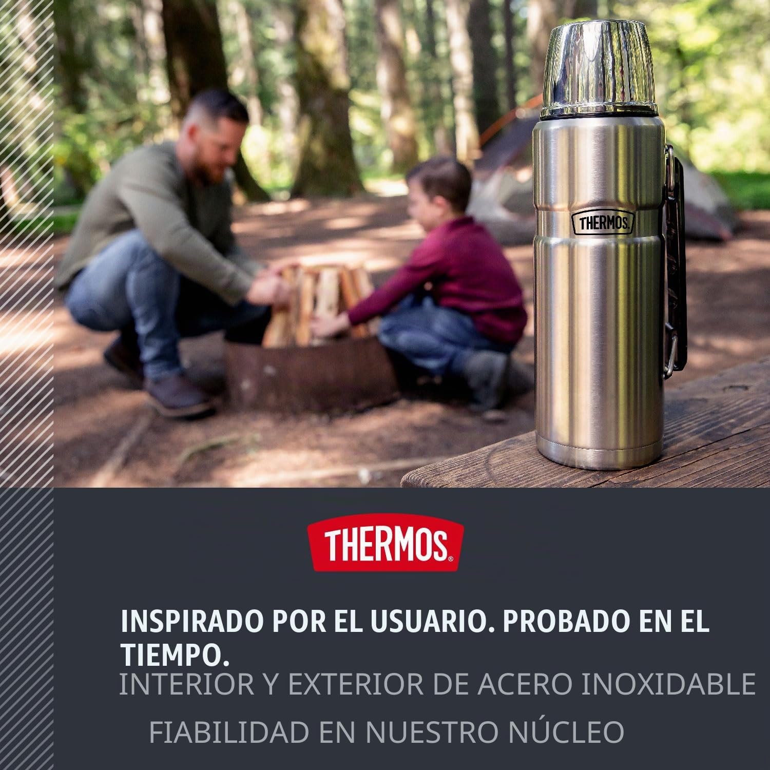 Thermos Stainless King 40 Ounce Beverage Bottle SK2010MDB4-Botella para Bebidas, 40 onzas, Mate, Acero Inoxidable, Azul Oscuro