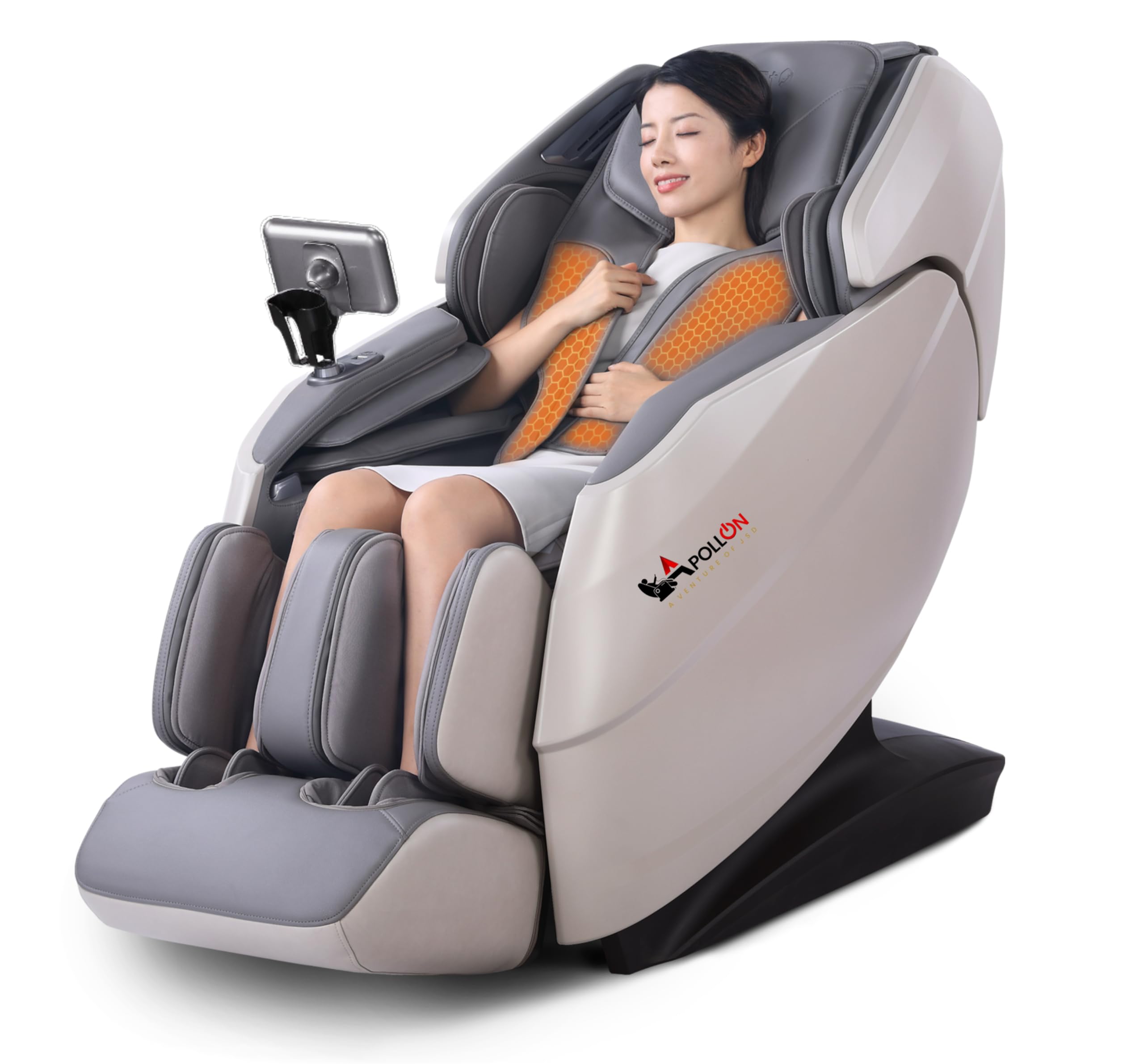 APOLLON Royal Bonita A550-15 Massage Chair, With 4th Generation 166 degree iOpen flexible rail Technology, 4D Pro Massage, Health Detection, Graphine heating, 40,750 Combination (Brown)