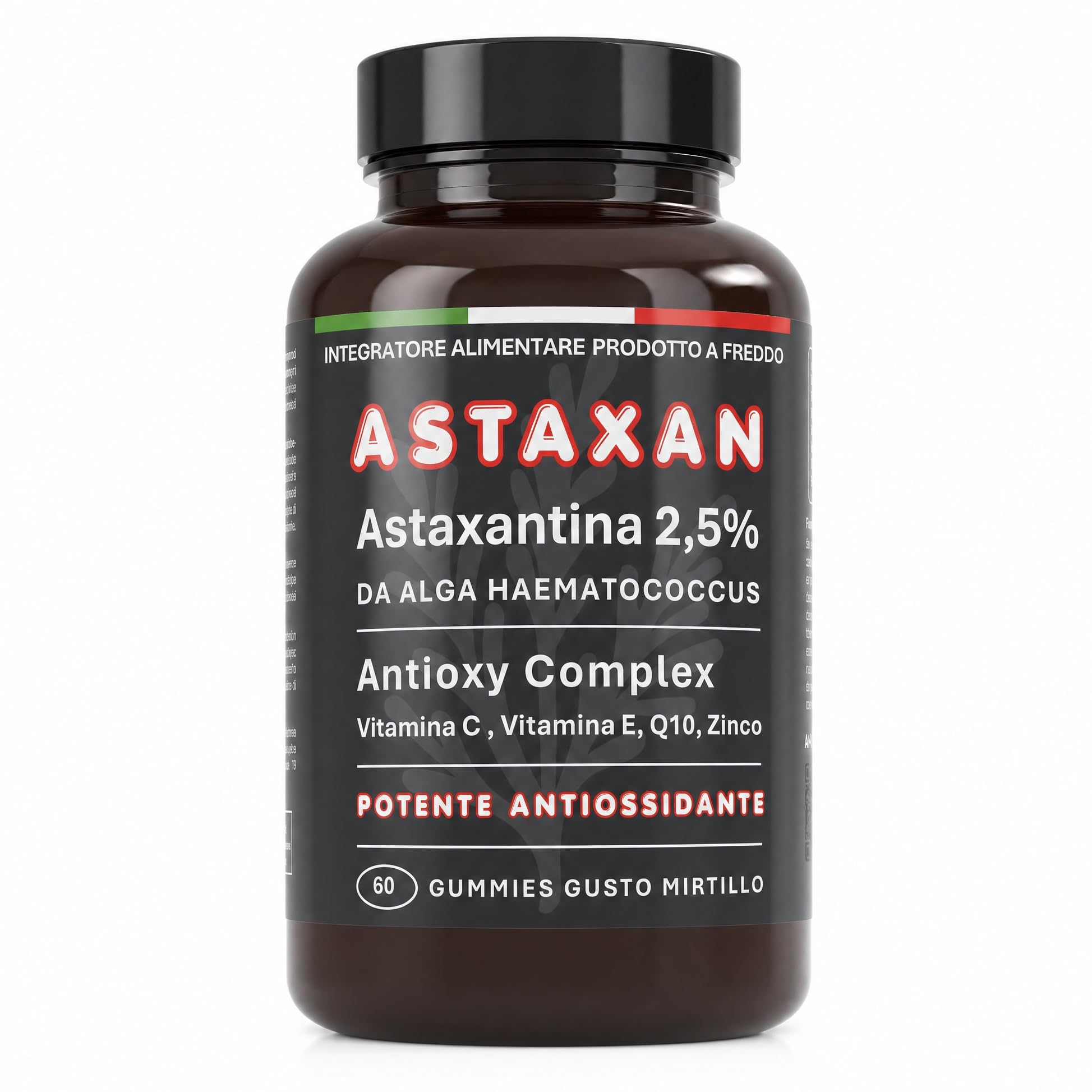 A+ttention Mr.Gray ASTAXAN | Antioxy Complex | Astaxantina 2,5% Haematococcus Gummies 60 Caramelle | Vitamina C E Q10 Zinco | Estratto a Freddo| Made In Italy|1 Mese