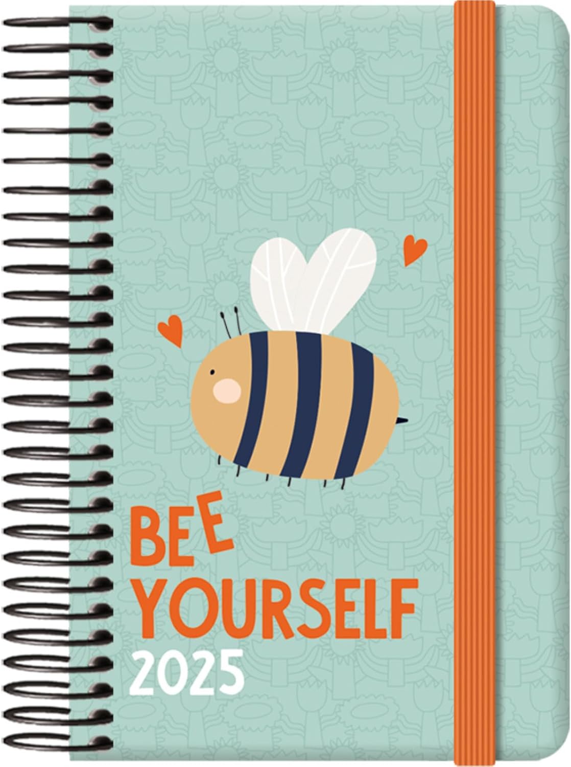 Dohe - Diary 2025 - Week View, Pocket Size (8.5 x 13 cm), 12 Months January to December, Hard Cover and Rubber, Planner in Spanish, 4 Pages of Stickers, Office Supplies - CUTE BEE